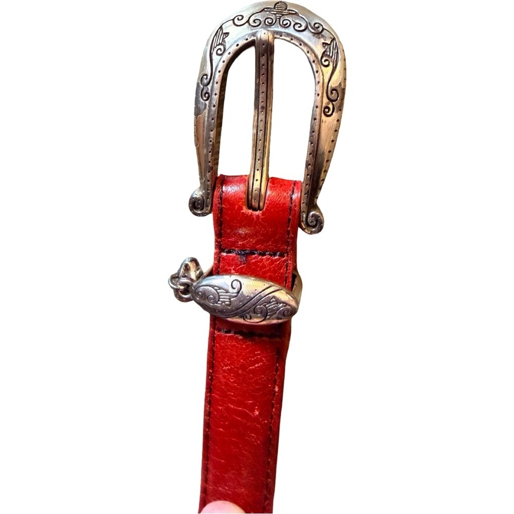 Vintage Brighton Red Leather Belt – Size XL ❤️ - Picture 2 of 14